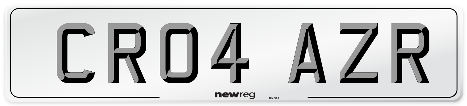 CR04 AZR Number Plate from New Reg
